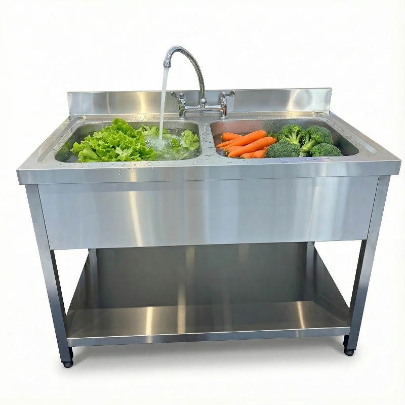 Commercial Kitchen Zones - Mesa de fregadero de acero inoxidable