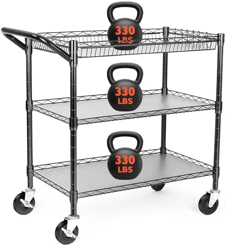 Commercial Kitchen On Wheels - Carrito Utilitario Resistente, Capacidad de 990