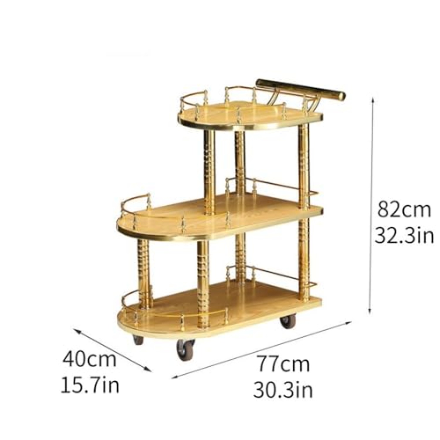 Carrito de Bar de 3 Niveles, C - Commercial Kitchen On Wheels reseña y precio