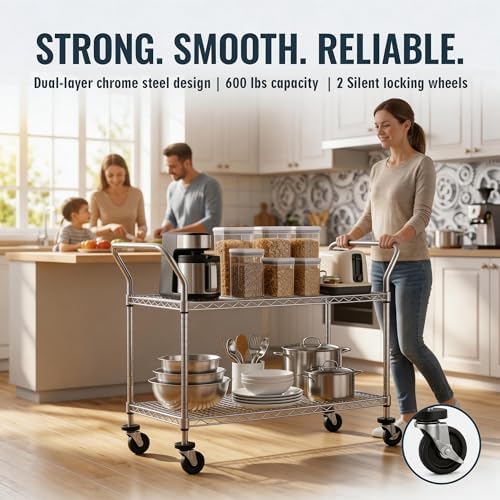 Carrito Rodante de 2 Niveles d - Commercial Kitchen On Wheels reseña y precio